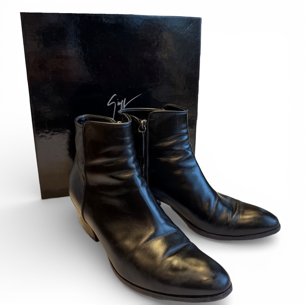 GIUSEPPE ZANOTTI Daddy 40 black leather ankle boots size 39